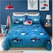 Safdie & Co. 3-piece Polyester Shark Double Queen Quilt Set in Multi-Color