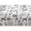Safdie & Co. 3-piece Polyester Gaming Double Queen Quilt Set in White/Black