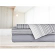 Safdie & Co. 3-piece Modern Polyester Solid Stripe Twin Sheet Set in Gray
