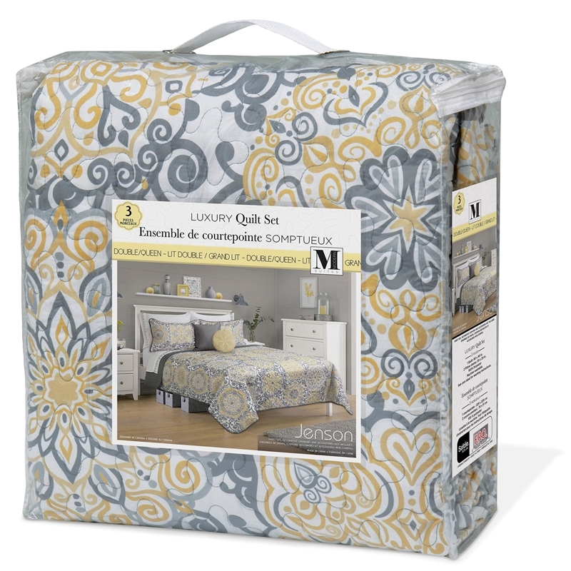 Safdie & Co. 3-piece Polyester Jensen Double Queen Quilt Set in Multi-Color
