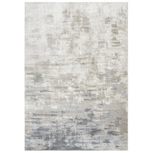 Encore 5'2&quot x 7'3&quot Abstract Beige/Gray/Rust/Blue Power-Loomed Area Rug
