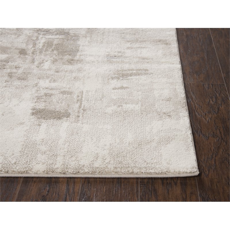 Encore 8' x 10' Abstract Beige/Gray/Rust/Blue Power-Loomed Area Rug