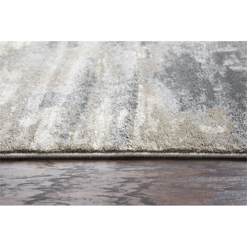 Encore 8' x 10' Abstract Beige/Gray/Rust/Blue Power-Loomed Area Rug