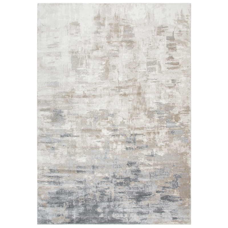 Encore 8' x 10' Abstract Beige/Gray/Rust/Blue Power-Loomed Area Rug
