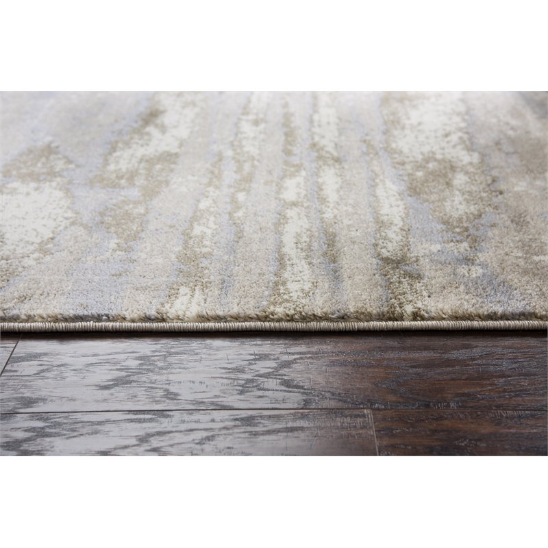 Encore 8' x 10' Abstract Beige/Gray/Rust/Blue Power-Loomed Area Rug