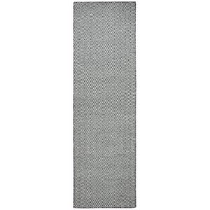 Twist 2'6&quot x 8' Chevron Black Off White Hand Woven Area Rug