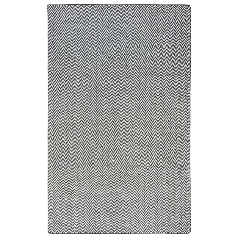 Twist 8' x 10' Chevron Black Off White Hand Woven Area Rug