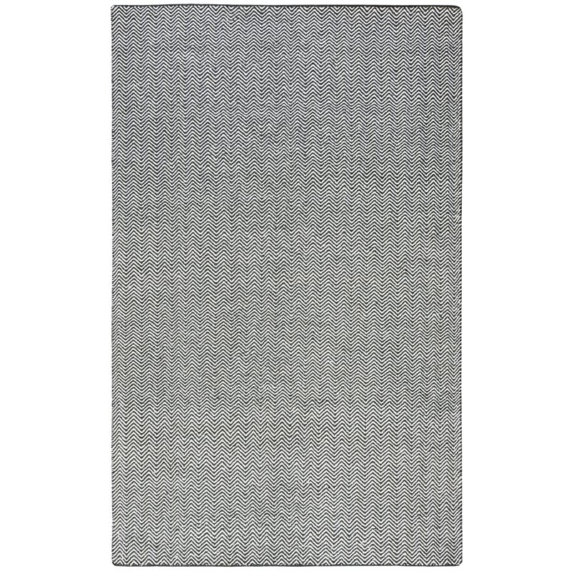 Twist 8' x 10' Chevron Black Off White Hand Woven Area Rug