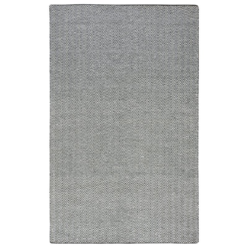 Twist 5' x 8' Chevron Black Off White Hand Woven Area Rug