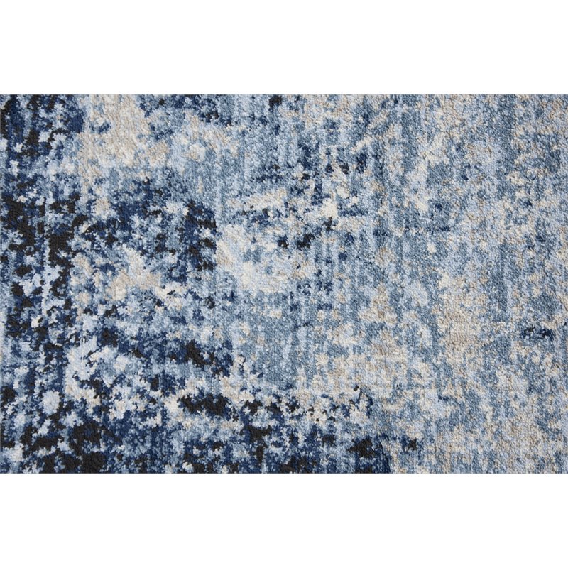 Encore 8' x 10' Traditional Over dye Blue/Gray/Rust/Blue Power-Loomed Area Rug