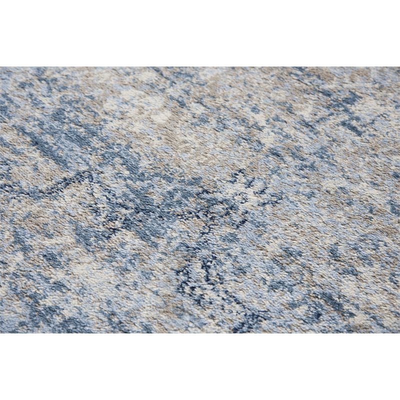 Encore 8' x 10' Traditional Over dye Blue/Gray/Rust/Blue Power-Loomed Area Rug