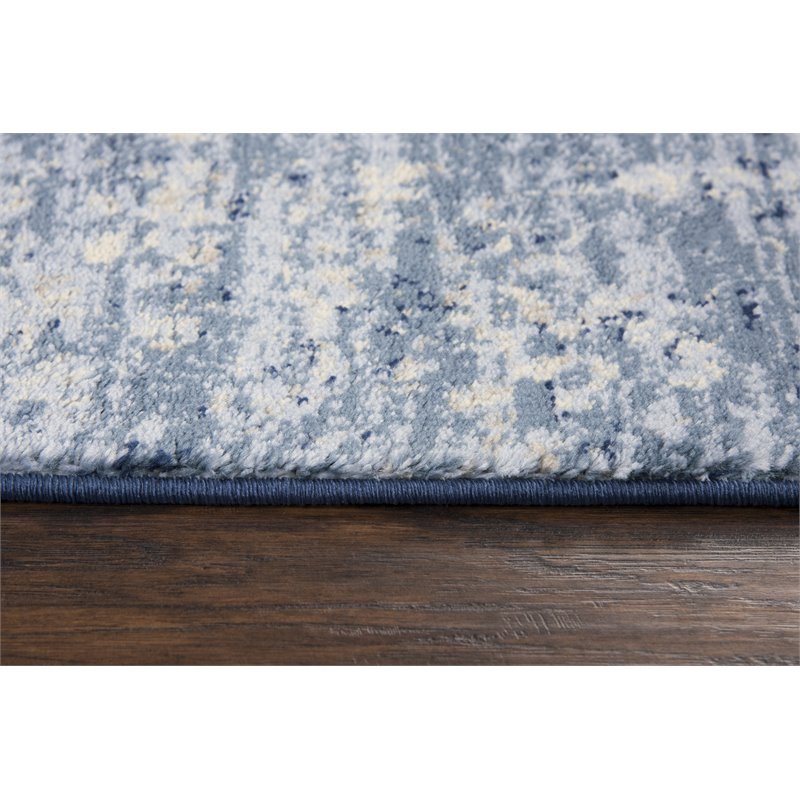 Encore 8' x 10' Traditional Over dye Blue/Gray/Rust/Blue Power-Loomed Area Rug