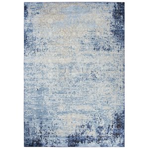 encore traditional over dye blue/gray/rust/blue power-loomed rug