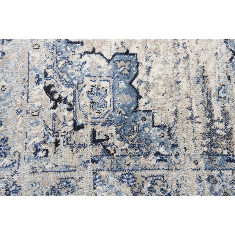 Encore 8' x 10' Traditional Medallion Blue/Gray/Rust/Blue Power-Loom Area Rug