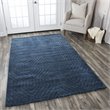 Technique 5' x 8' Solid Navy Hand Loomed Area Rug