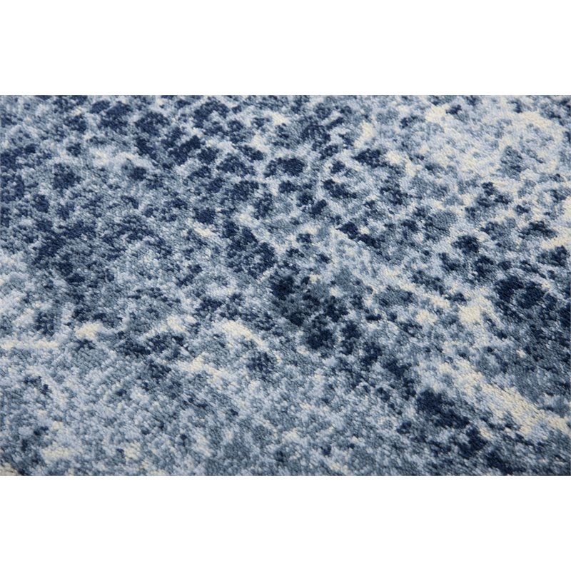 Encore 8' x 10' Abstract Blue/Gray/Rust/Blue Power-Loomed Area Rug