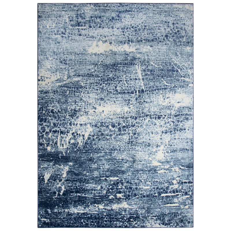 Encore 8' x 10' Abstract Blue/Gray/Rust/Blue Power-Loomed Area Rug