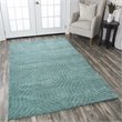 Technique 8' x 10' Solid Blue/Dark Teal Hand Loomed Area Rug
