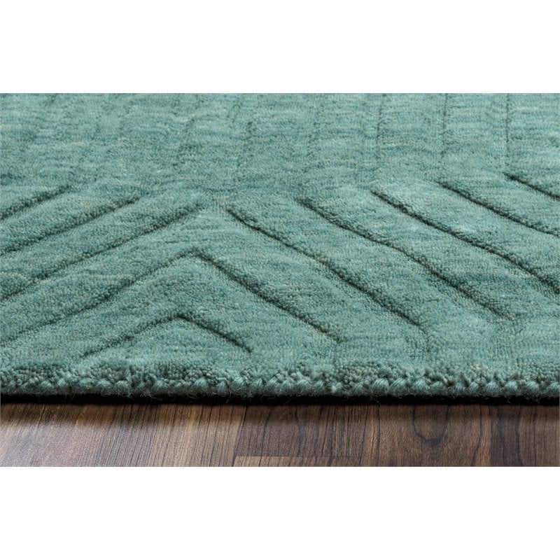Technique 3' x 5' Solid Blue/Dark Teal Hand Loomed Area Rug