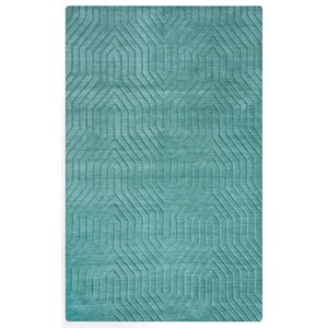 Technique 3' x 5' Solid Blue/Dark Teal Hand Loomed Area Rug