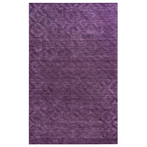 Technique 8' Round Solid Purple Hand Loomed Area Rug