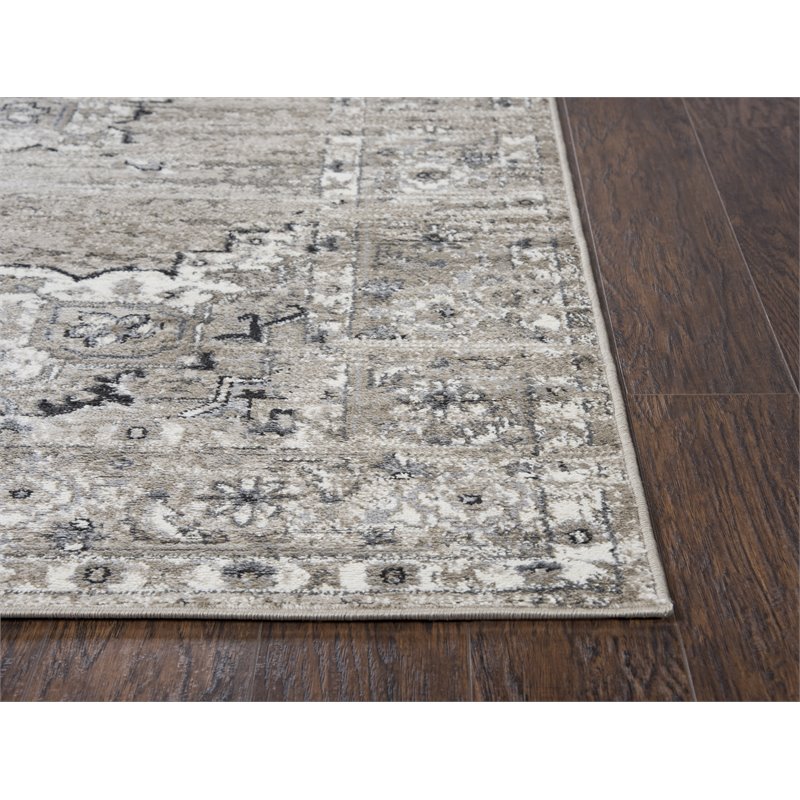 Encore 8' x 10' Traditional Medallion Med. Brown/Gray/Rust Power-Loom Area Rug