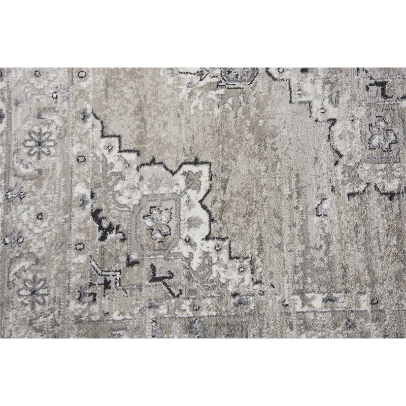 Encore 8' x 10' Traditional Medallion Med. Brown/Gray/Rust Power-Loom Area Rug