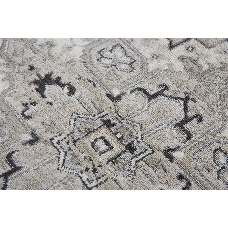 Encore 8' x 10' Traditional Medallion Med. Brown/Gray/Rust Power-Loom Area Rug