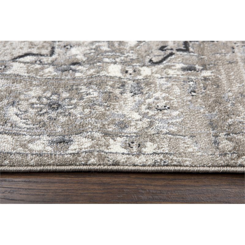 Encore 8' x 10' Traditional Medallion Med. Brown/Gray/Rust Power-Loom Area Rug