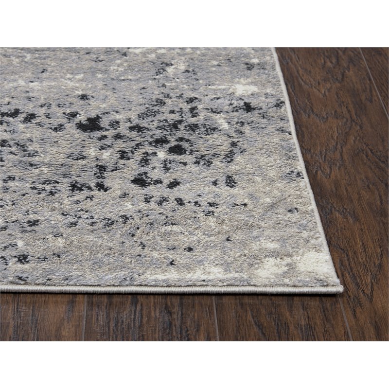 Encore 8' x 10' Abstract Brown/Gray/Rust/Blue Power-Loomed Area Rug