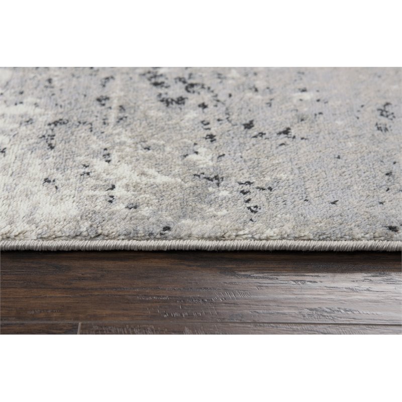 Encore 8' x 10' Abstract Brown/Gray/Rust/Blue Power-Loomed Area Rug