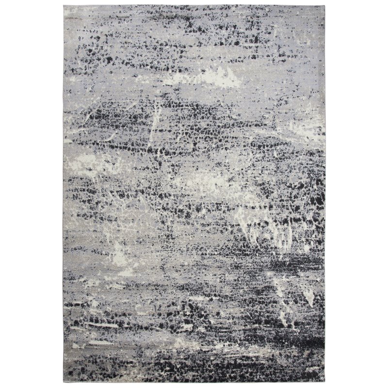 Encore 8' x 10' Abstract Brown/Gray/Rust/Blue Power-Loomed Area Rug