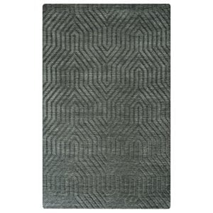 Technique 5' x 8' Solid Gray/Charcoal Hand Loomed Area Rug