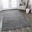 Technique 5' x 8' Solid Dark Gray Hand Loomed Area Rug