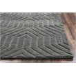 Technique 5' x 8' Solid Dark Gray Hand Loomed Area Rug
