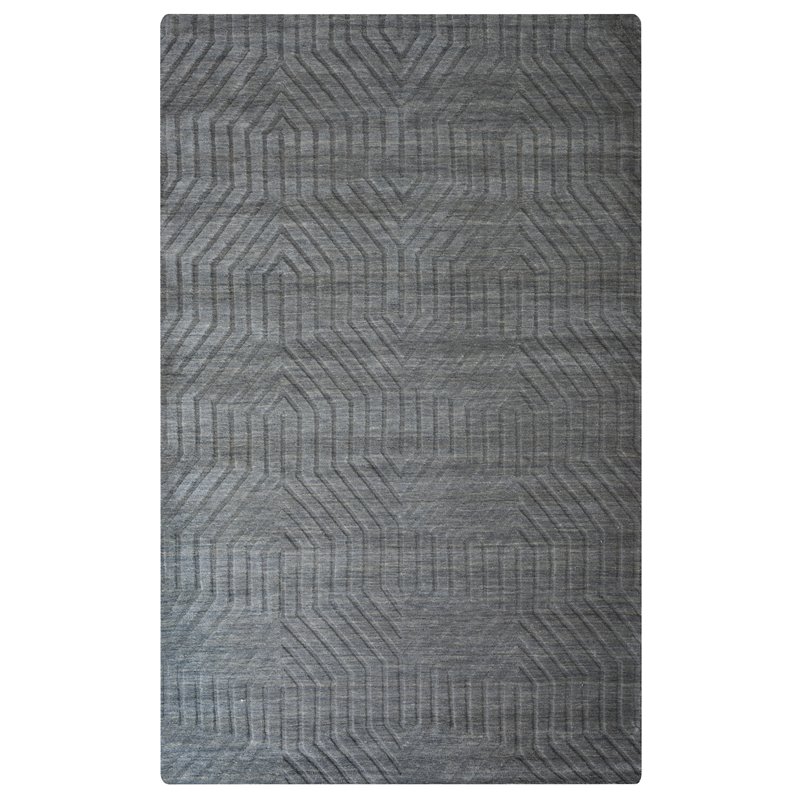 Technique 5' x 8' Solid Dark Gray Hand Loomed Area Rug