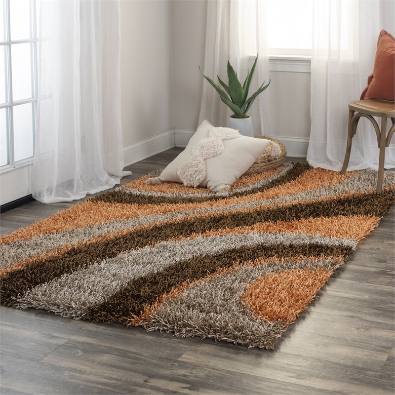 Kempton 8' x 10' Stripe Multi/Ivory Tufted Area Rug