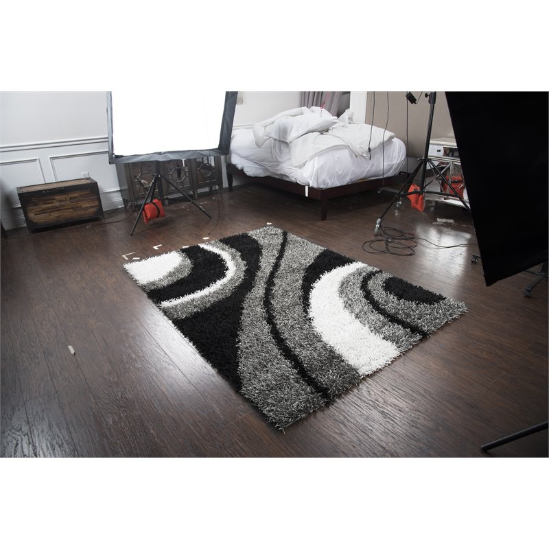 Kempton 5' x 7' Stripe Multi/Ivory Tufted Area Rug