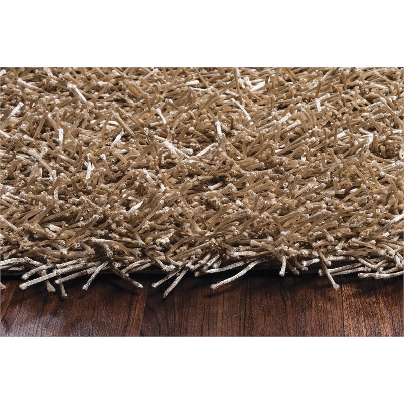 Kempton 6' x 9' Solid Tan/Ivory Tufted Area Rug