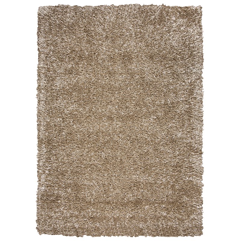 Kempton 6' x 9' Solid Tan/Ivory Tufted Area Rug