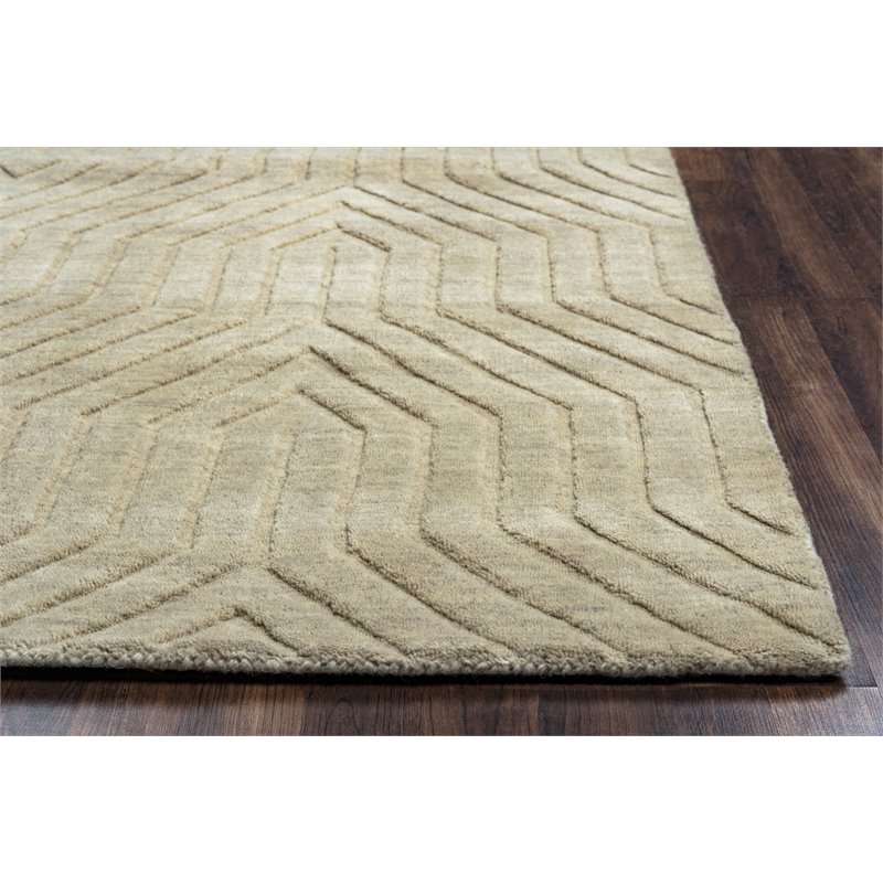 Technique 5' x 8' Solid Tan Hand Loomed Area Rug