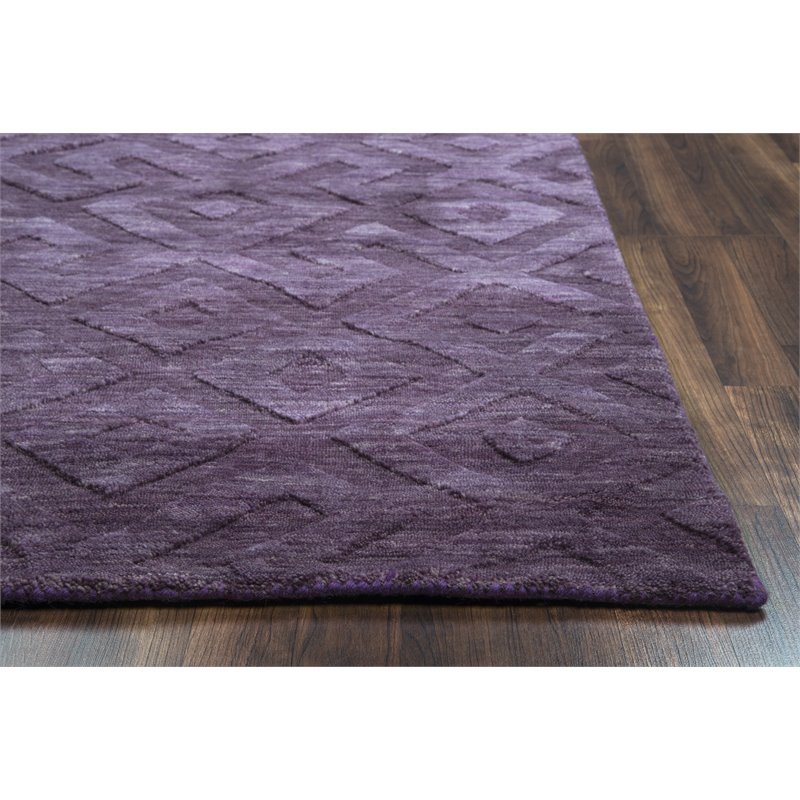 Technique 9' x 12' Solid Purple Hand Loomed Area Rug
