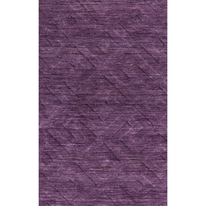 Technique 9' x 12' Solid Purple Hand Loomed Area Rug
