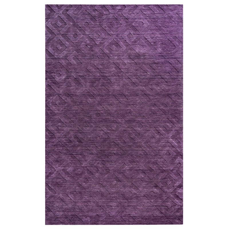 Technique 9' x 12' Solid Purple Hand Loomed Area Rug