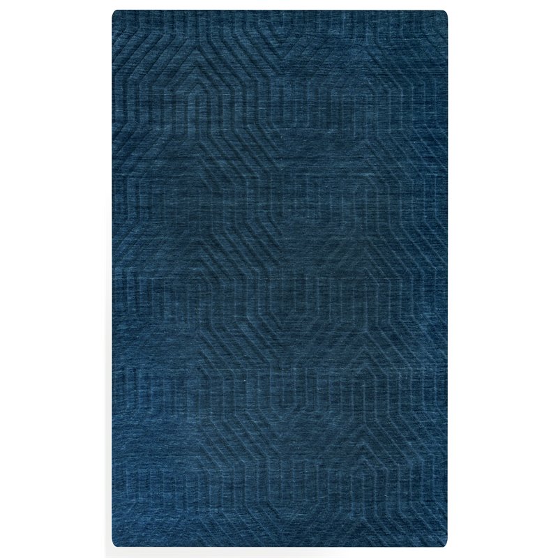 Technique 9' x 12' Solid Navy Hand Loomed Area Rug
