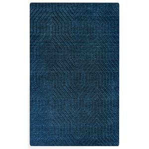 Technique 9' x 12' Solid Navy Hand Loomed Area Rug