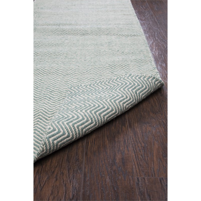 Twist 9' x 12' Chevron Green Off White Hand Woven Area Rug