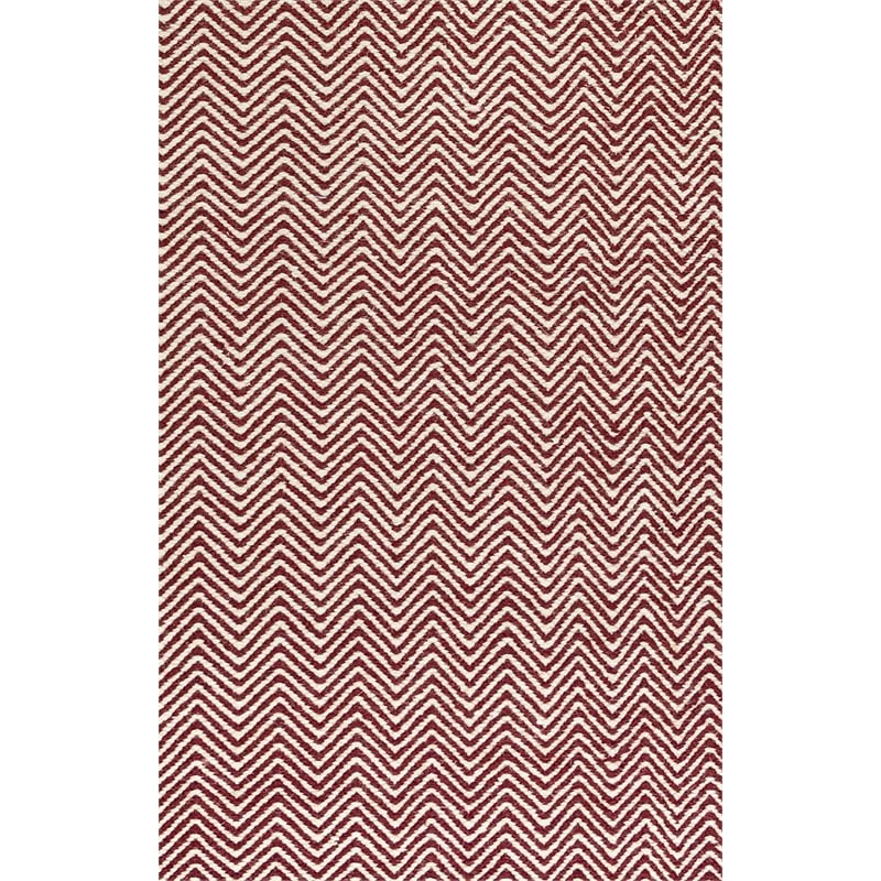 Twist 9' x 12' Chevron Burgundy  Off White Hand Woven Area Rug