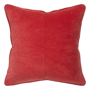 Connie Post 20&quot x 20&quot Poly Filled Pillow with Cotton Velvet Cover-Dark Coral