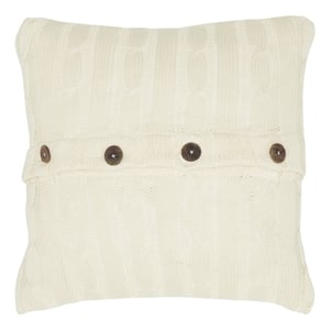 Rizzy Home Cable Knit 18&quot x 18&quot Cotton Pillow Cover in Ivory